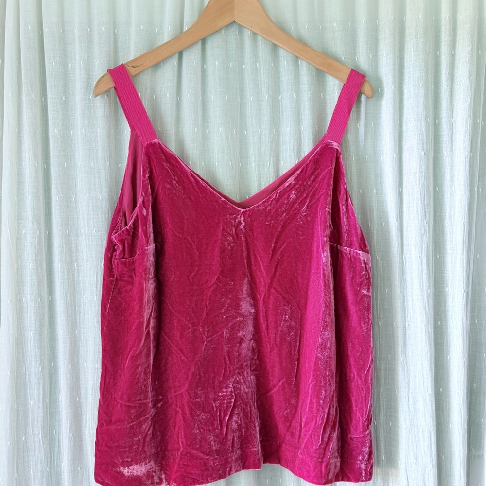 J. Crew bright pink velour tank